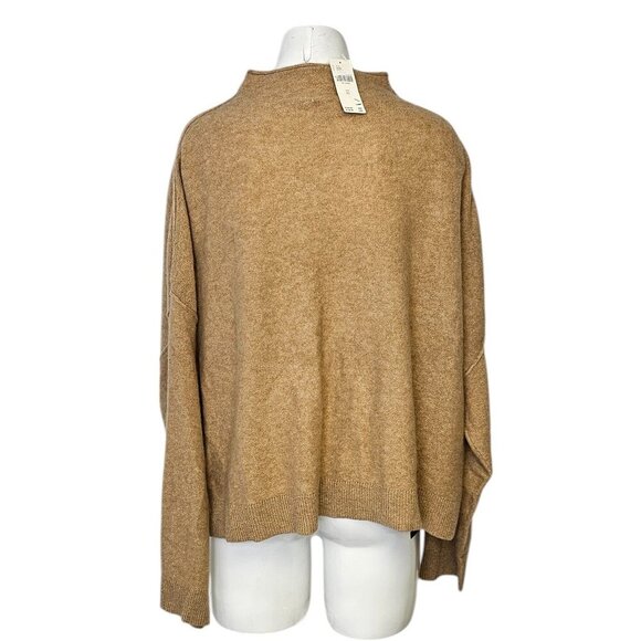 Anthropologie Pilcro The Alani 100% Cashmere Mock-Neck Sweater, Honey, Size XL - Picture 3 of 10